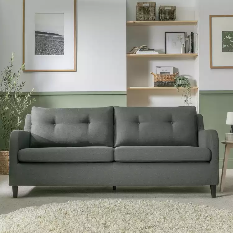Habitat Dylan Fabric 3 Seater Sofa - Charcoal