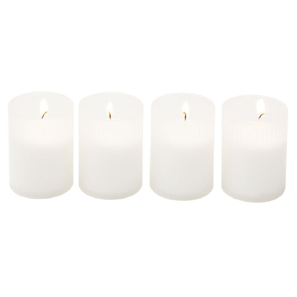 Bougie funéraire blanc Ø4,8xH6,3cm x4