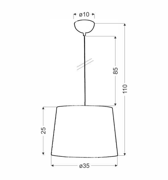 Lampa wisząca biała ORLANDO 1xE27x60W wym: 110x35x35 cm Candellux