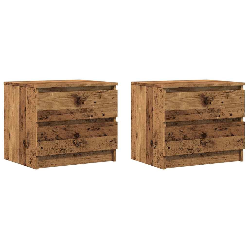 2x Szafka Nocna Brąz Komoda Stolik Półka Nocna Do Sypialni 50x40x43.5 cm