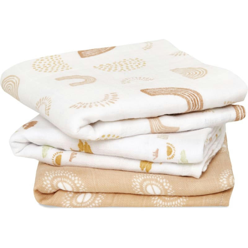 - Lot de 3 langes en coton Keep Rising (70 x 70 cm)