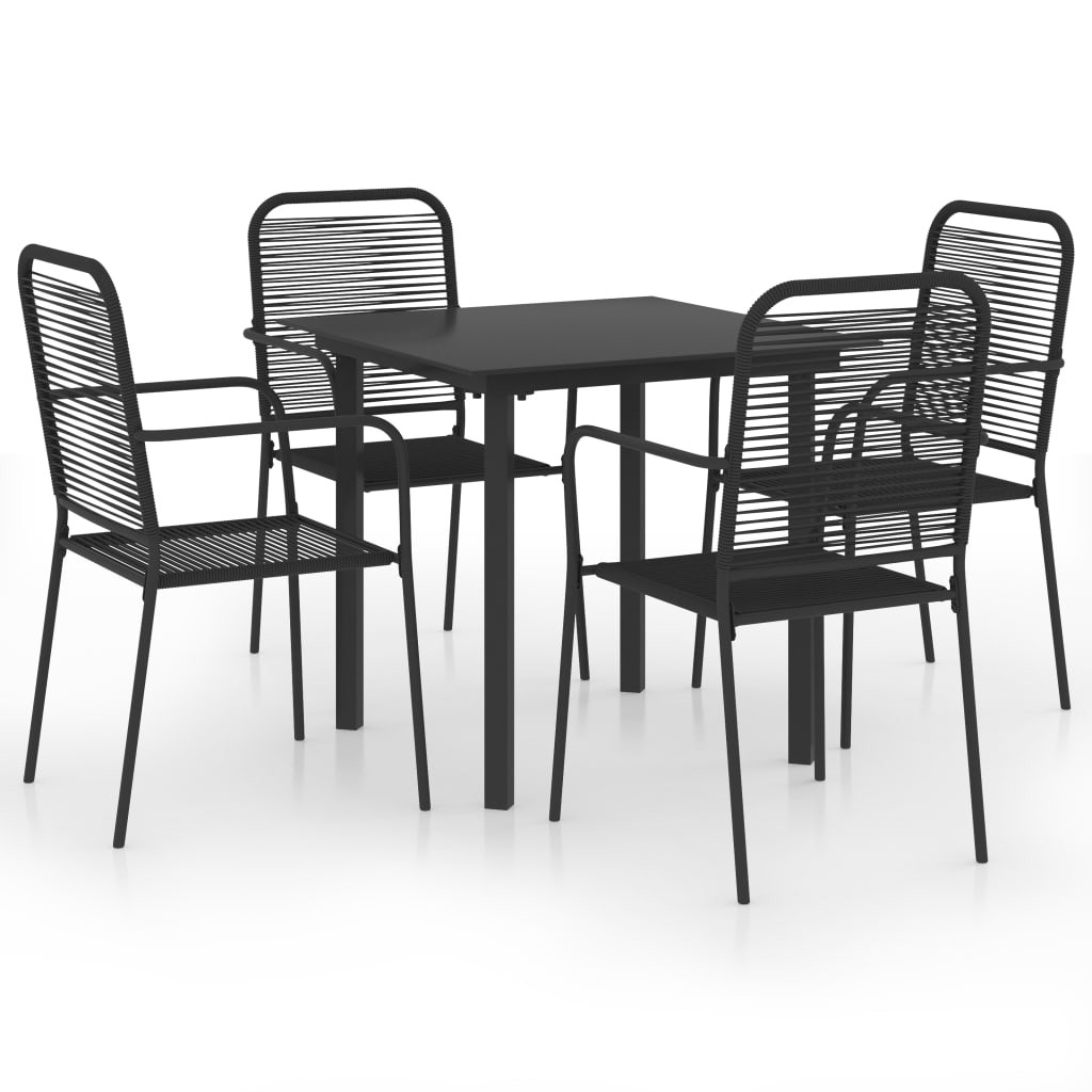 Zestaw mebli ogrodowych Czarny 80 cm table length Stal vidaXL