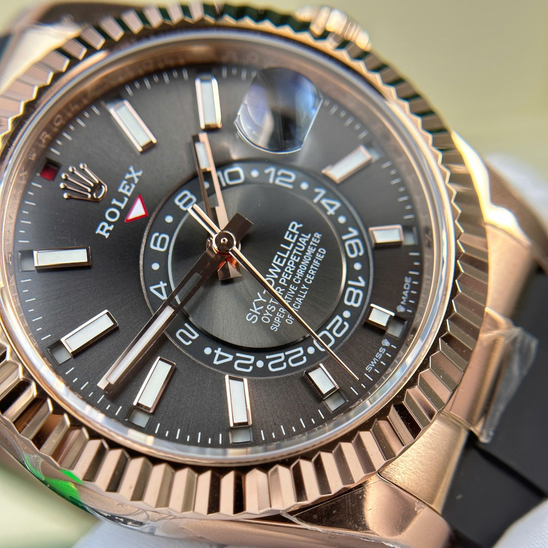 Rolex Sky-Dweller RG Plated Grey Dial 42mm Oysterflex Super Clone