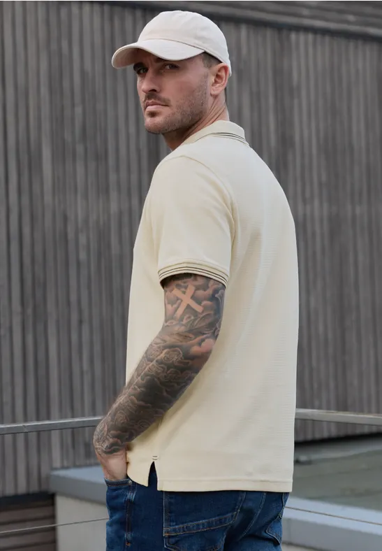 Kurzarm Poloshirt mit Struktur