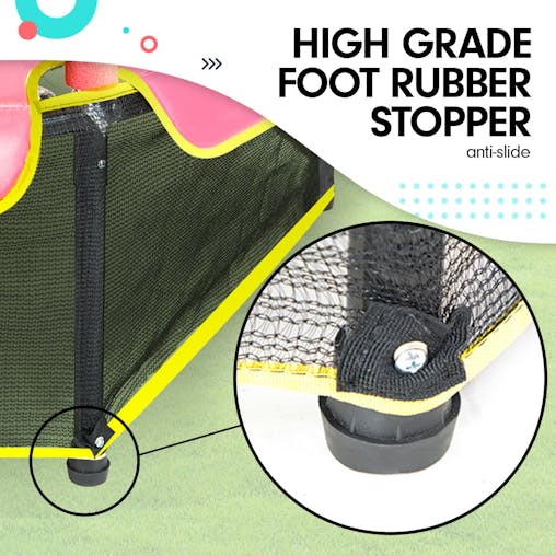 NNEDPE Kahuna Mini 4.5 ft Trampoline Green Pink