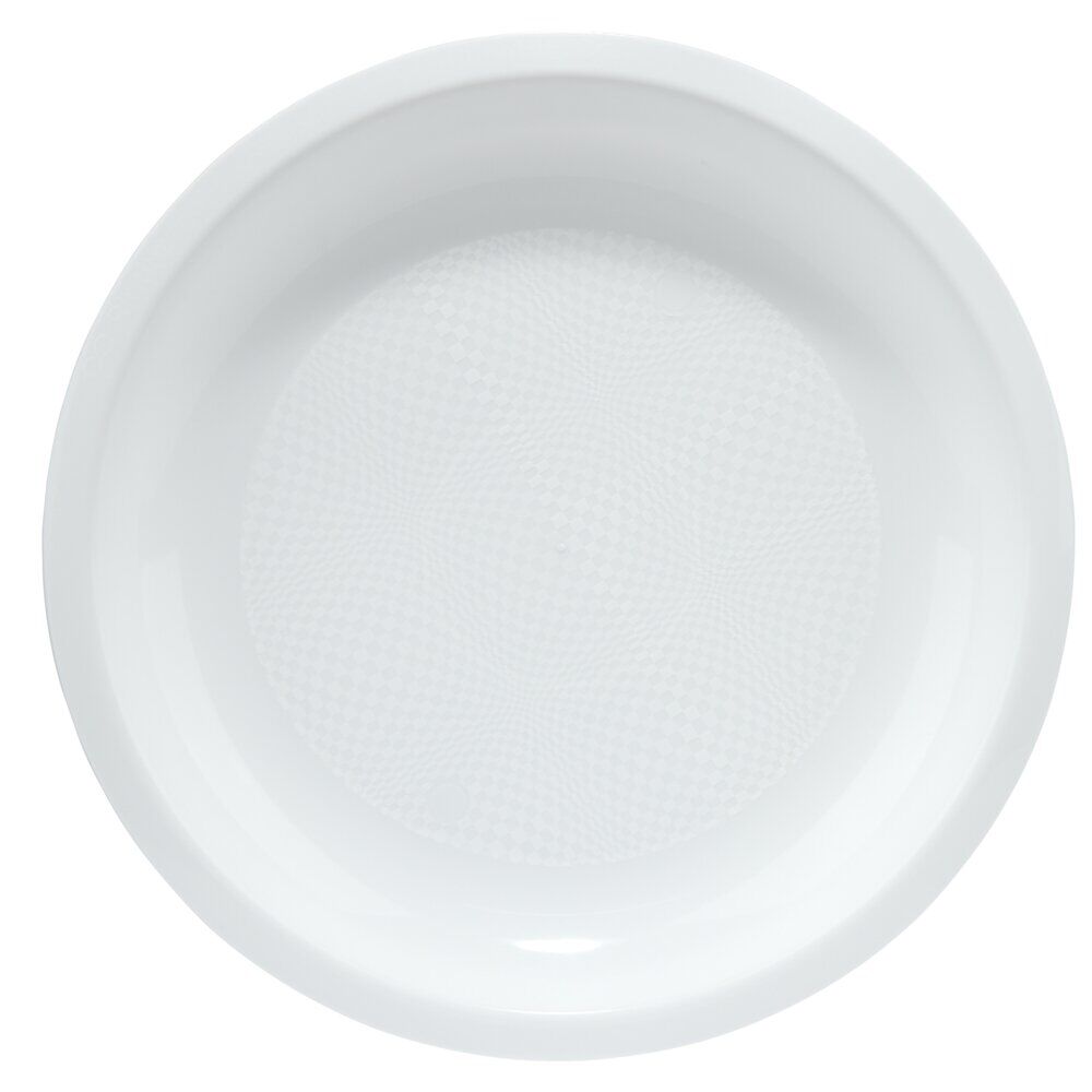 Assiette plate plastique x12 blanc Ø22cm