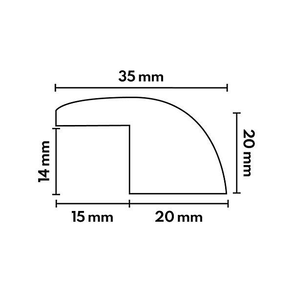 Barre de seuil rattrapage de niveau à recouvrement Chêne l. 35mm Long. 2m Ep. 14mm Brut