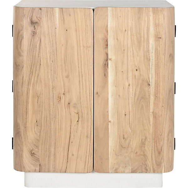 élégant casier à bouteilles bois naturel et blanc 85 x 50 x 100 cm Naturel bois et blanc