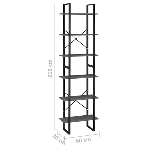 NNEVL Storage Shelves 2 pcs Grey 60x30x210 cm Chipboard