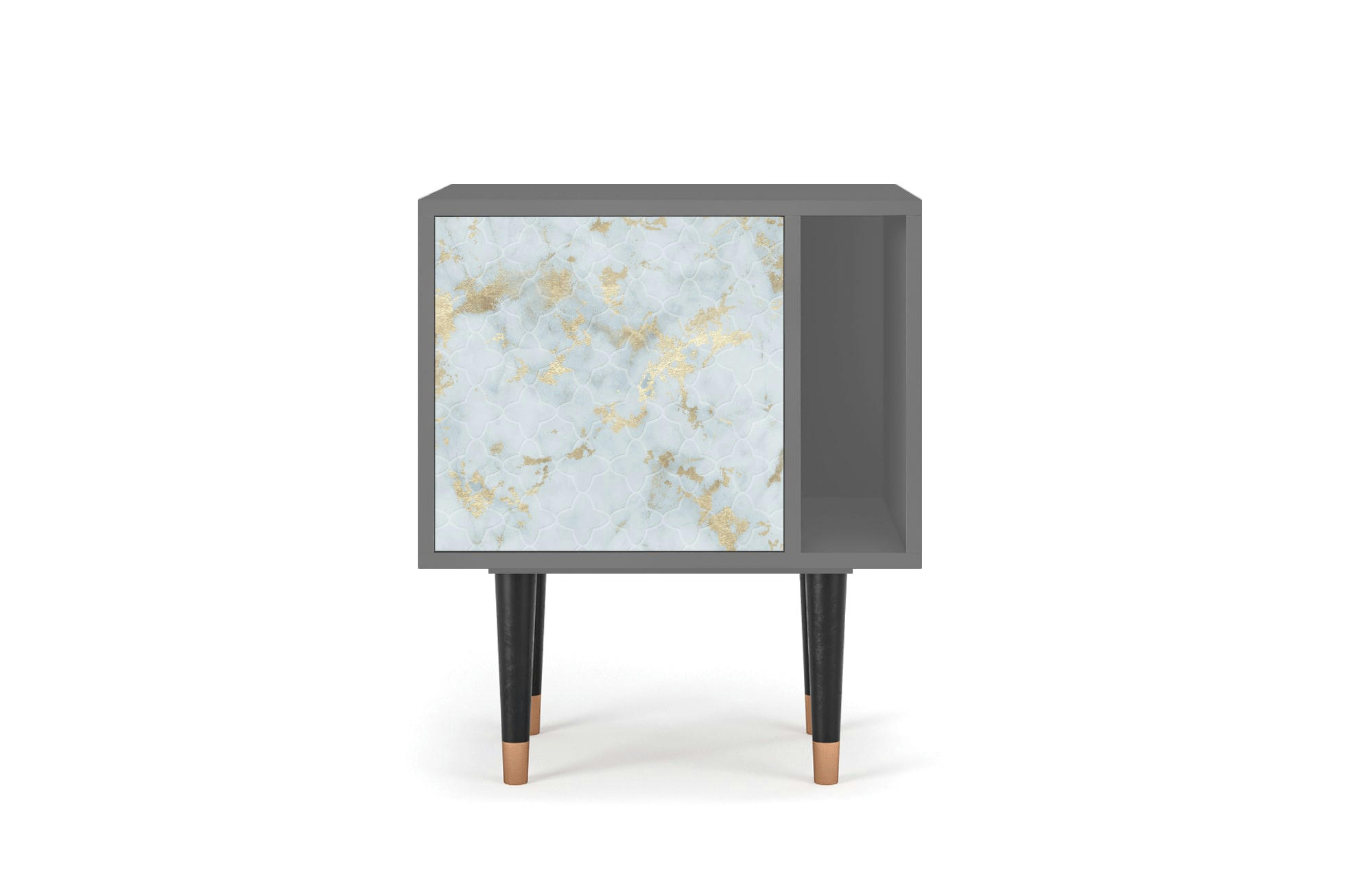 GOLDEN WAVES - Table de chevet blanc clair 1 porte L 58 cm