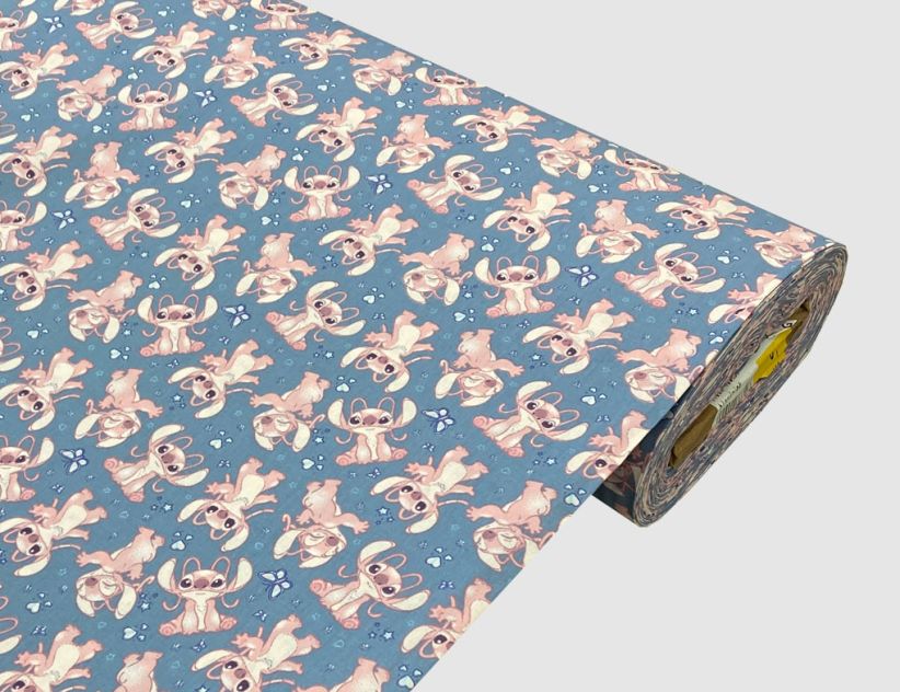 Dekostoff Stich & Angel Blau, Pink