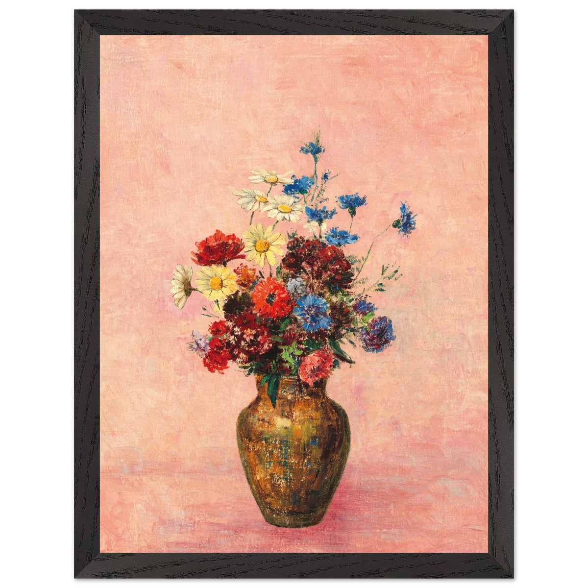 Artfulprints Poster met Lijst Bloemen in vaas 4  - 30x40 cm - Roze