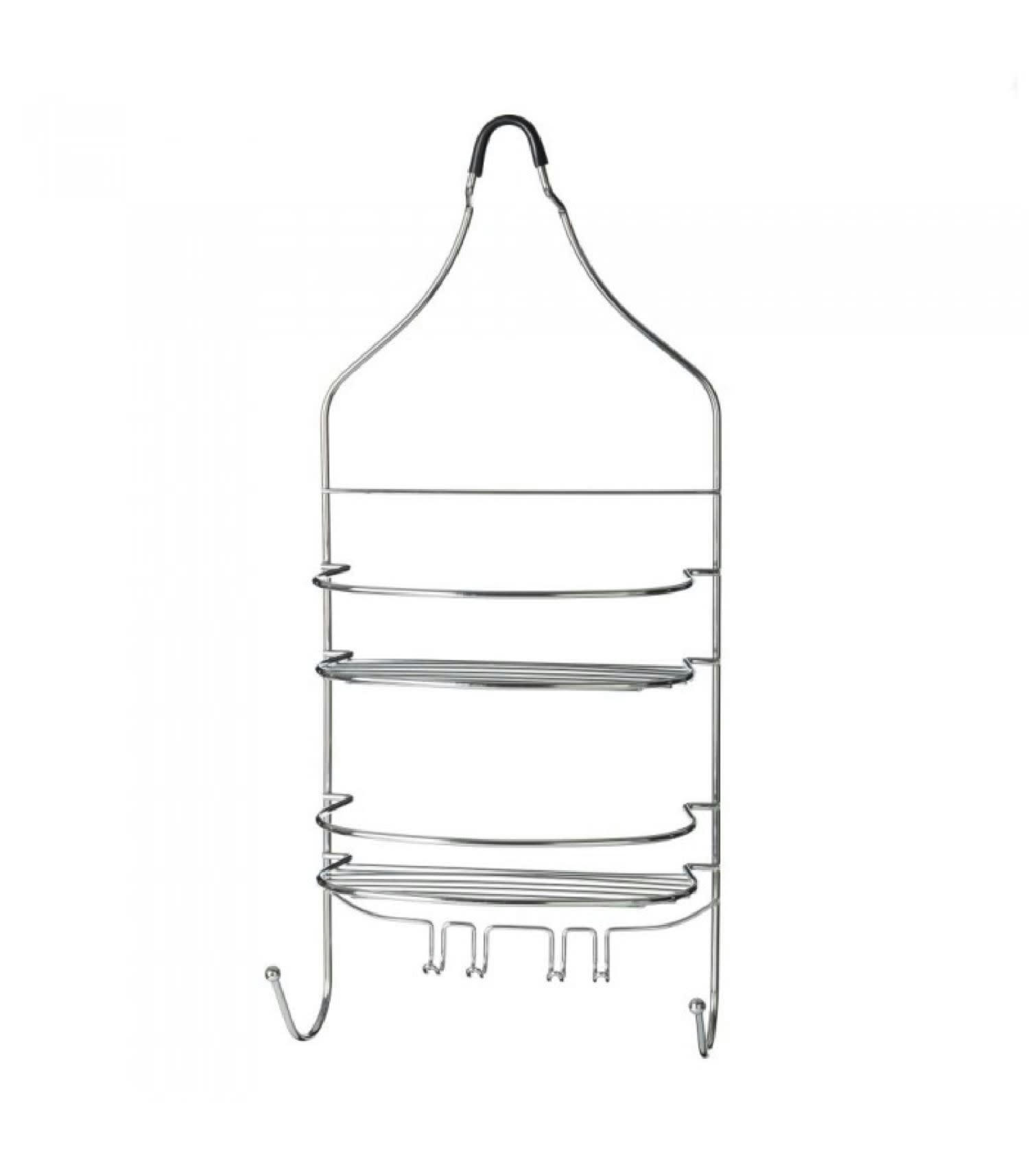 DOUBLE - Étagère de douche à suspendre en métal chromé