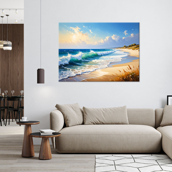 Obraz do salonu sypialni kuchni, Plaża Morze Fale Pejzaż 30x20