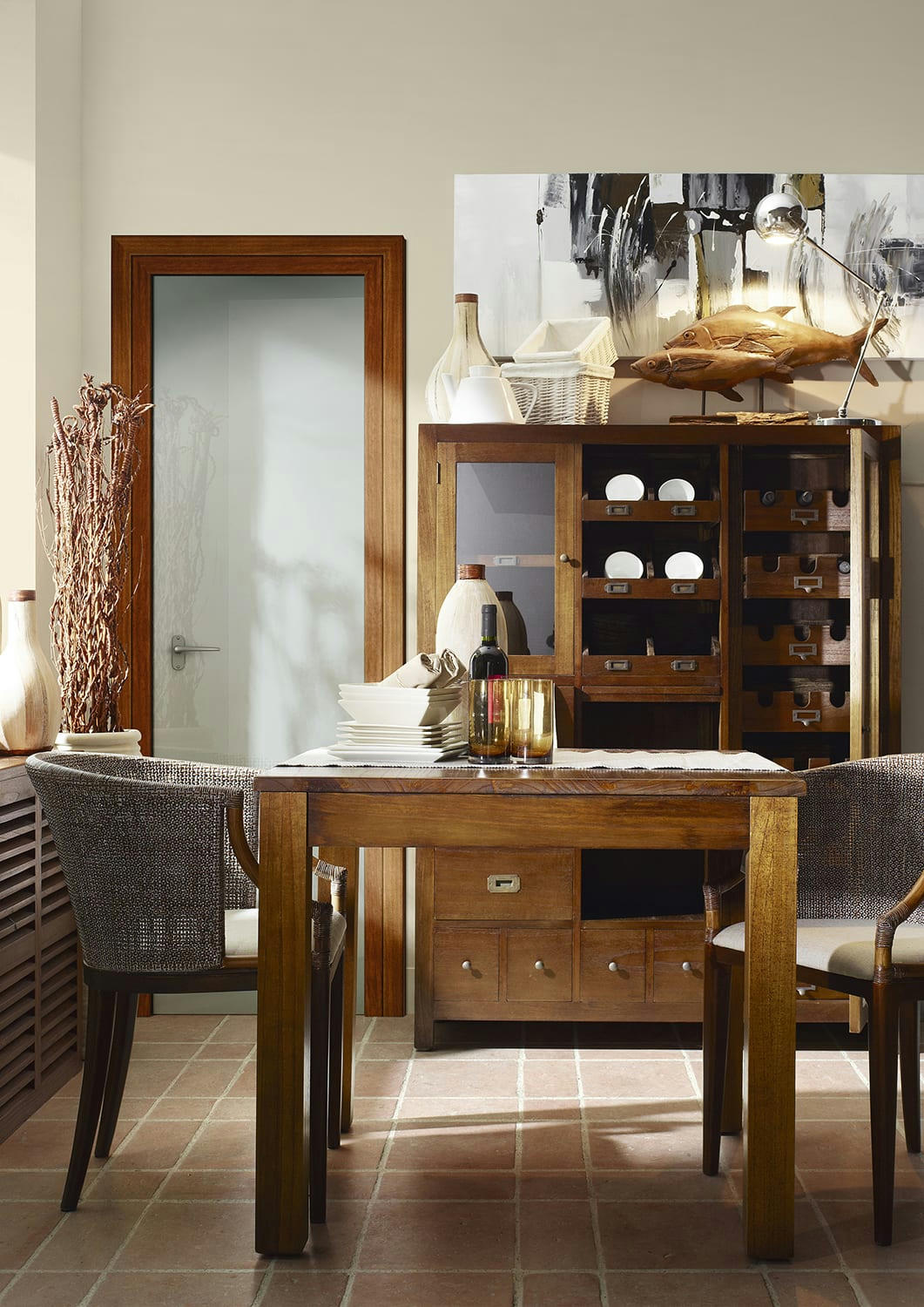 STAR - Buffet en bois de mindi marron 3+4 tiroirs H155