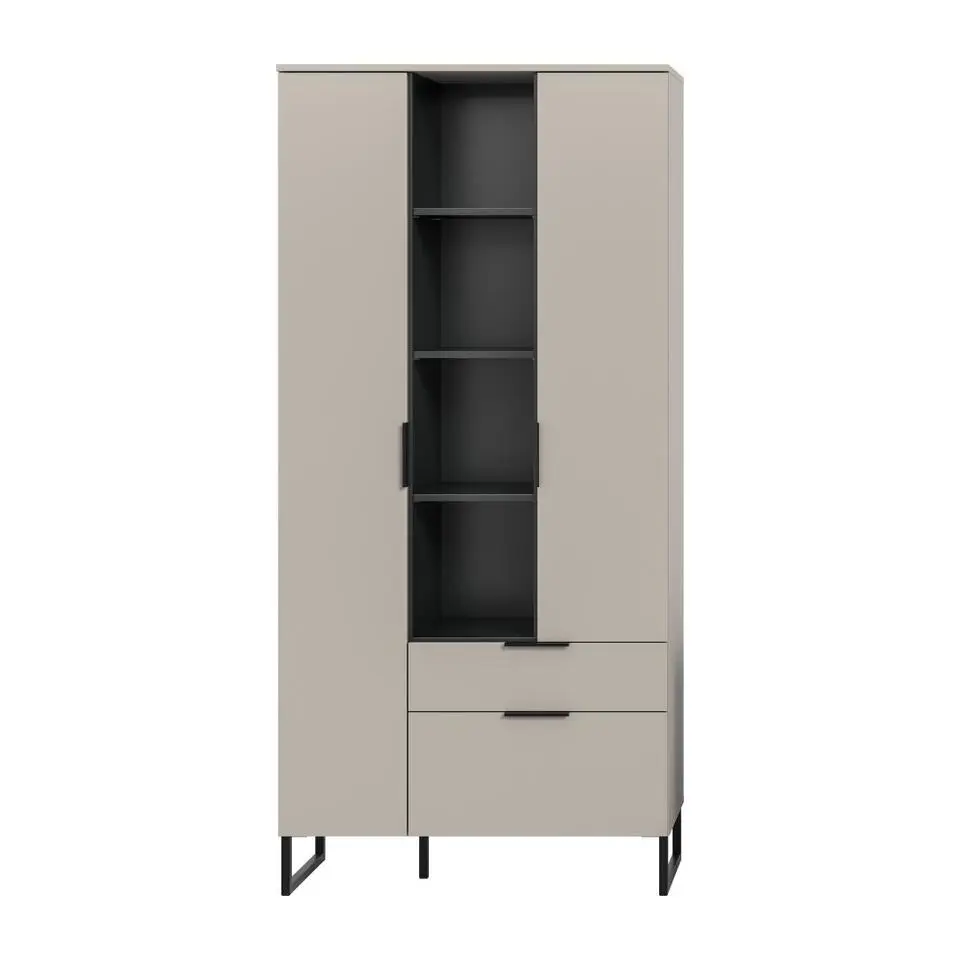 Hioshop Noida dressoir 2 deuren- 1 vouwdeur- 1 lade- 4 planken kasjmier decor