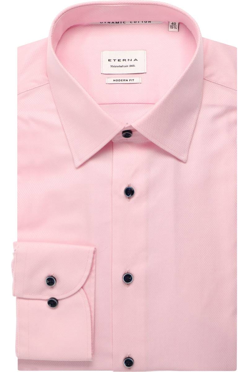 ETERNA Dynamic Cotton Modern Fit Hemd rosa, Strukturiert