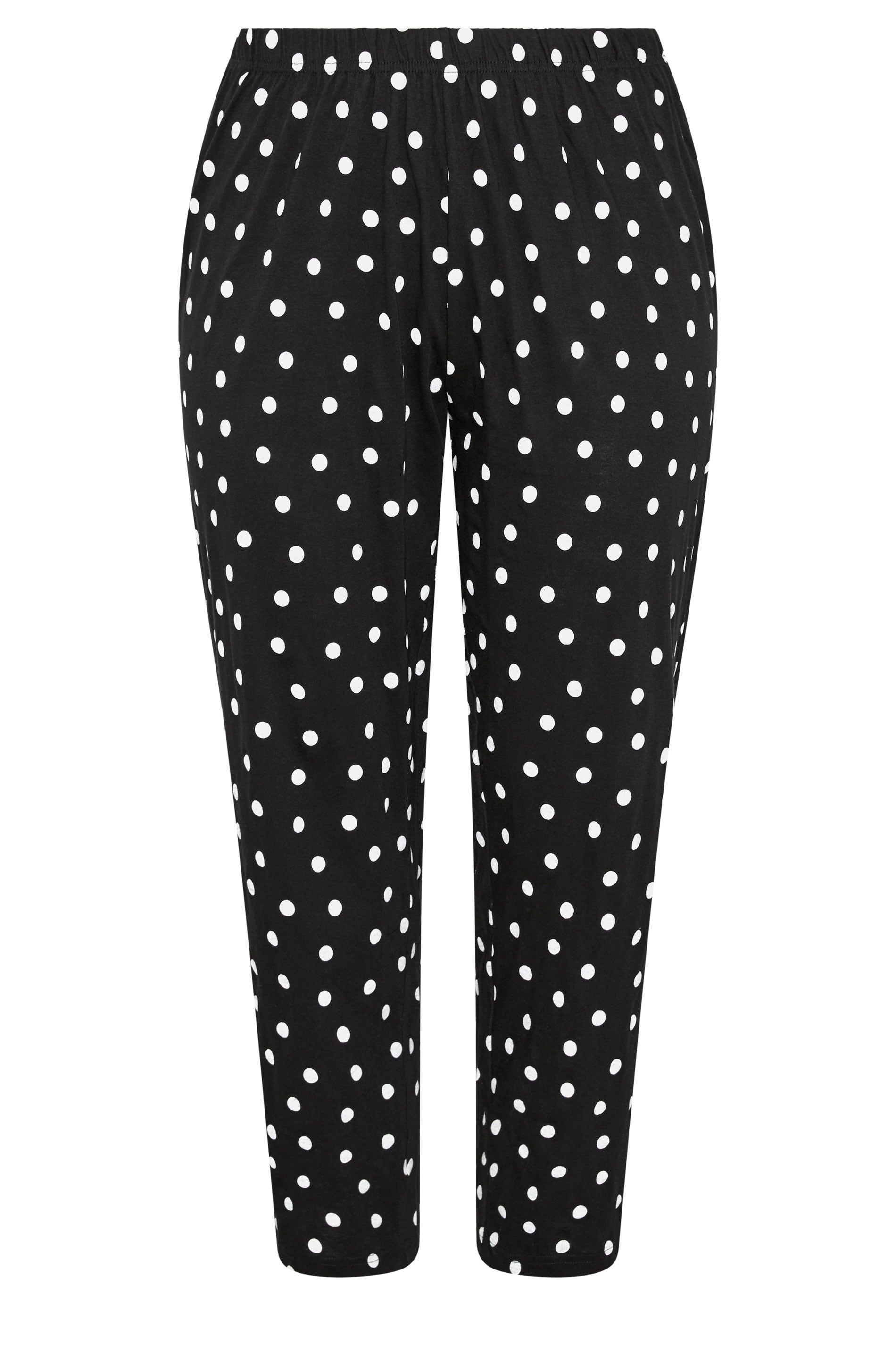 Yours Polka Dot Wide Leg Pyjama Bottoms