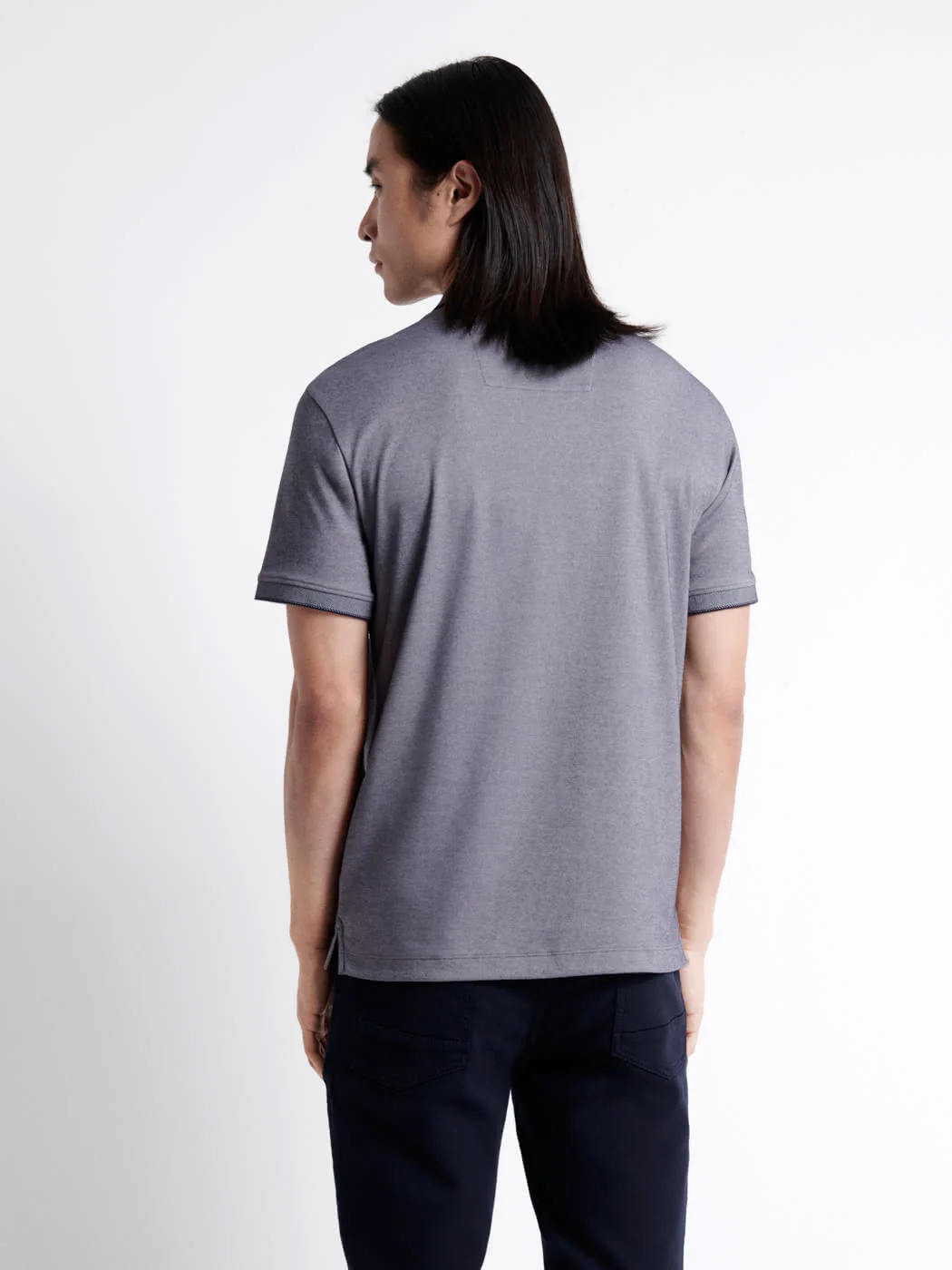 Polo manches courtes faux-uni en coton