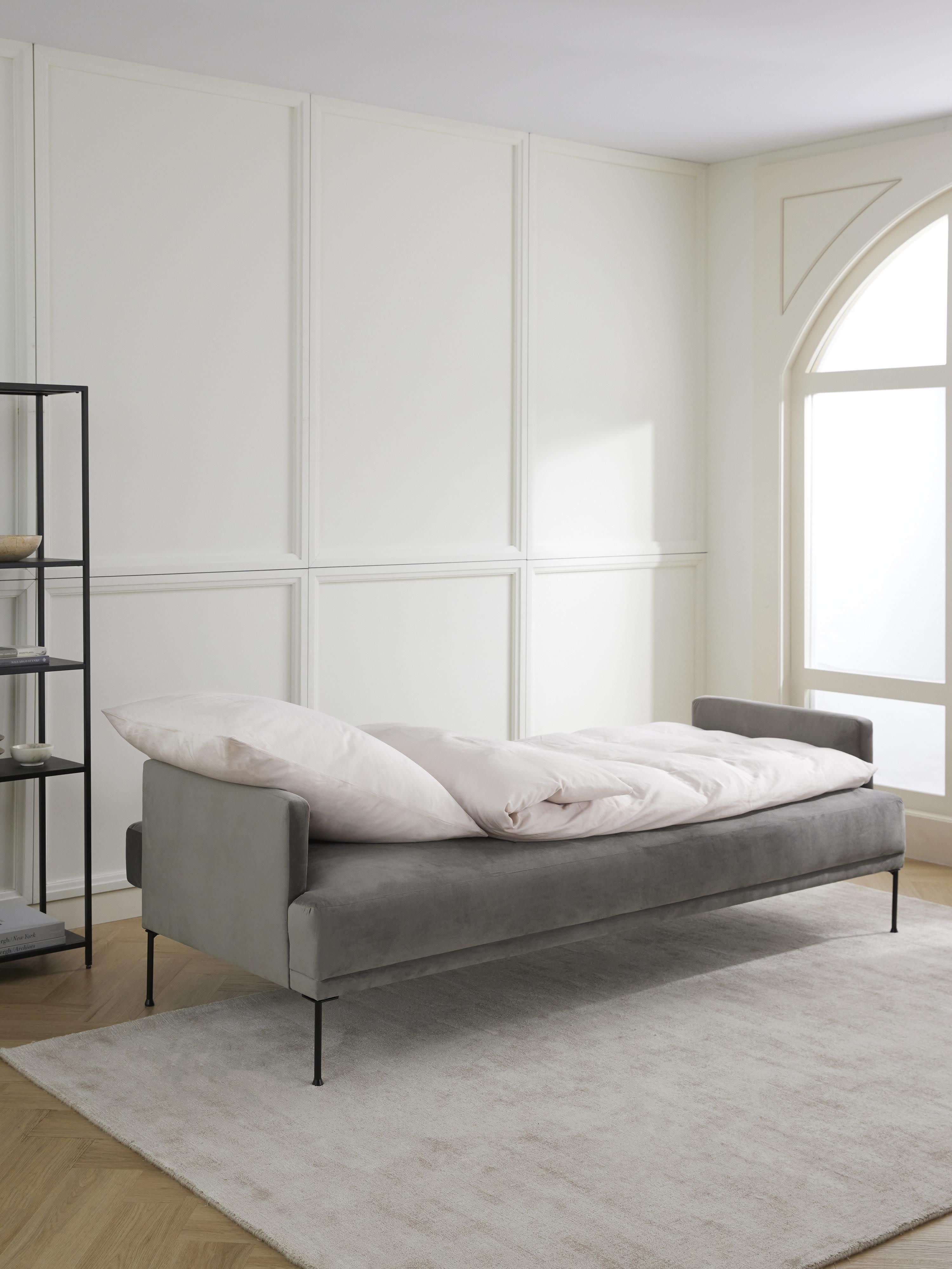 Samt-Schlafsofa Fluente (3-Sitzer)