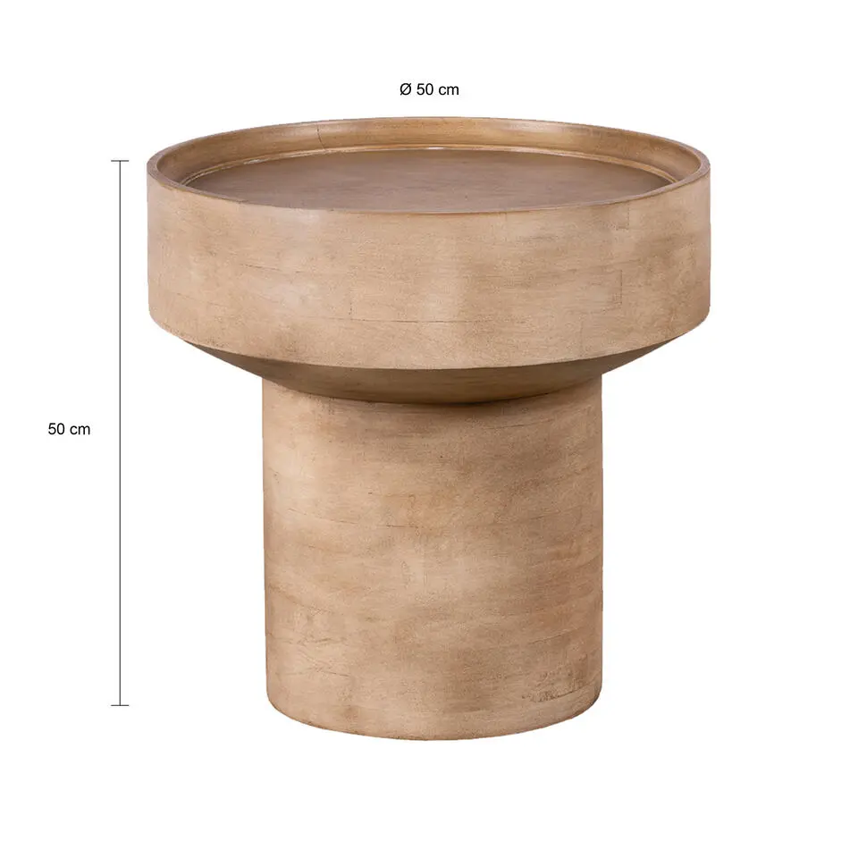 Lewis & Loft Salontafel Luus - Mangohout - Rond - Bruin - Set van 2