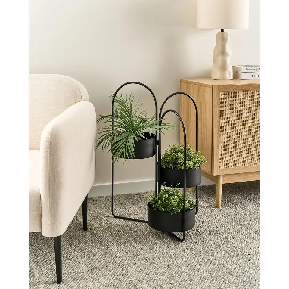 COLUTENA - Bloempot - Zwart - Metaal