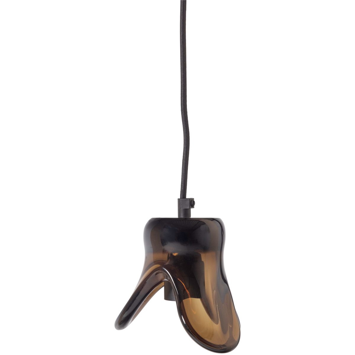 WOOOD hanglamp klein Elle - Glas - Bruin - 12x14x13