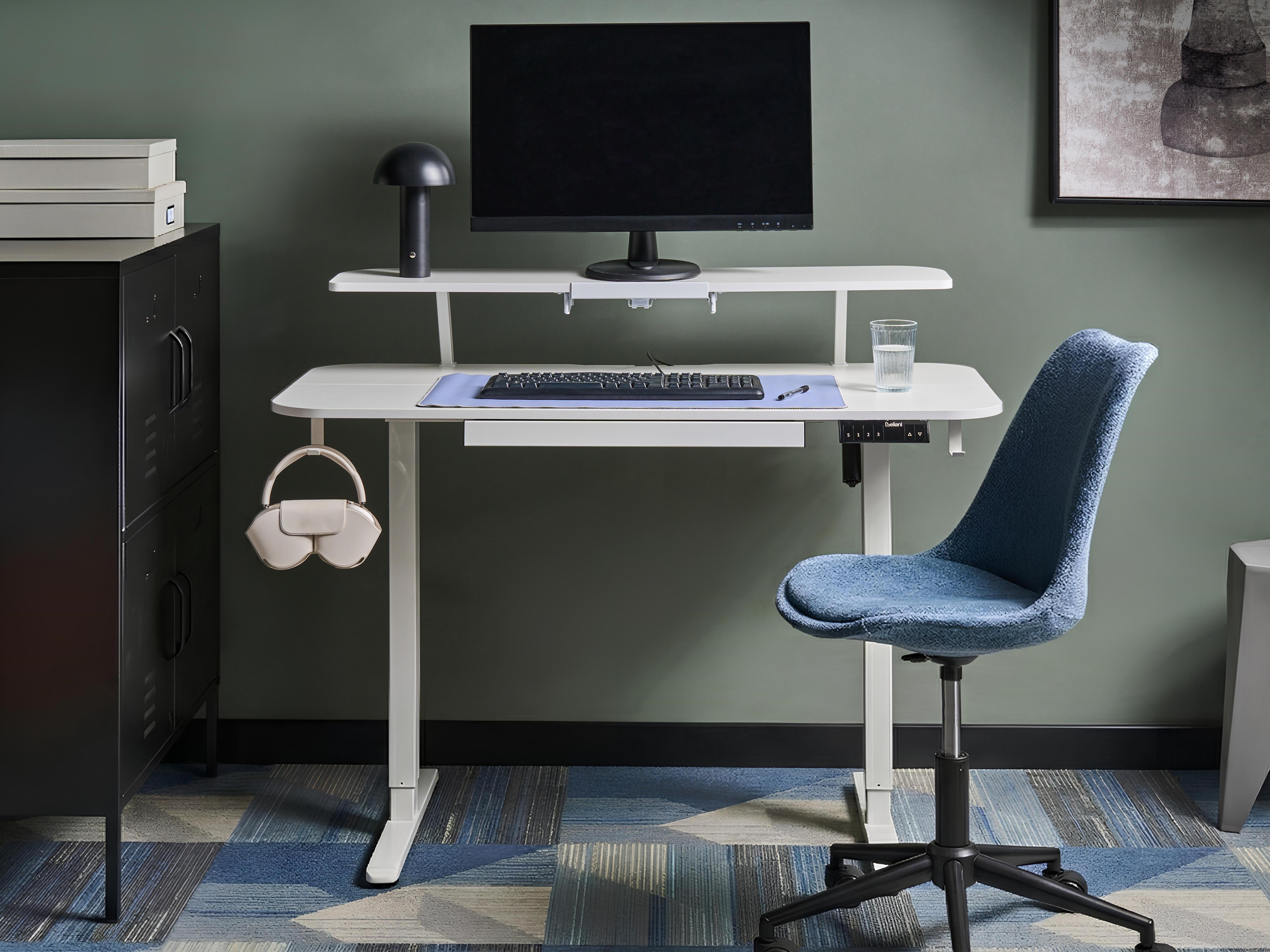 Electric Adjustable Standing Desk WILBANKS White 120 cm 60 cm with USB Port
