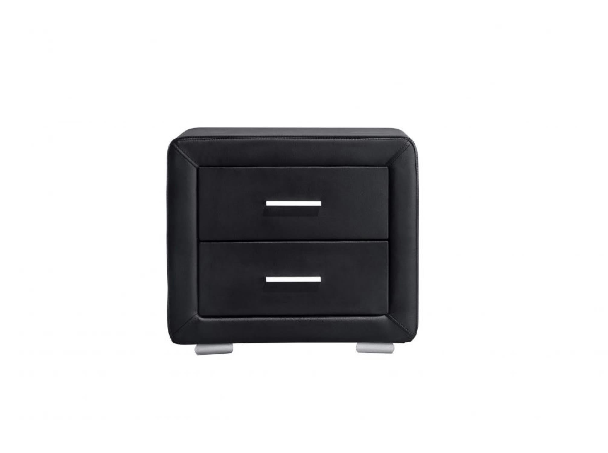 EMY - Table de chevet en simili noir