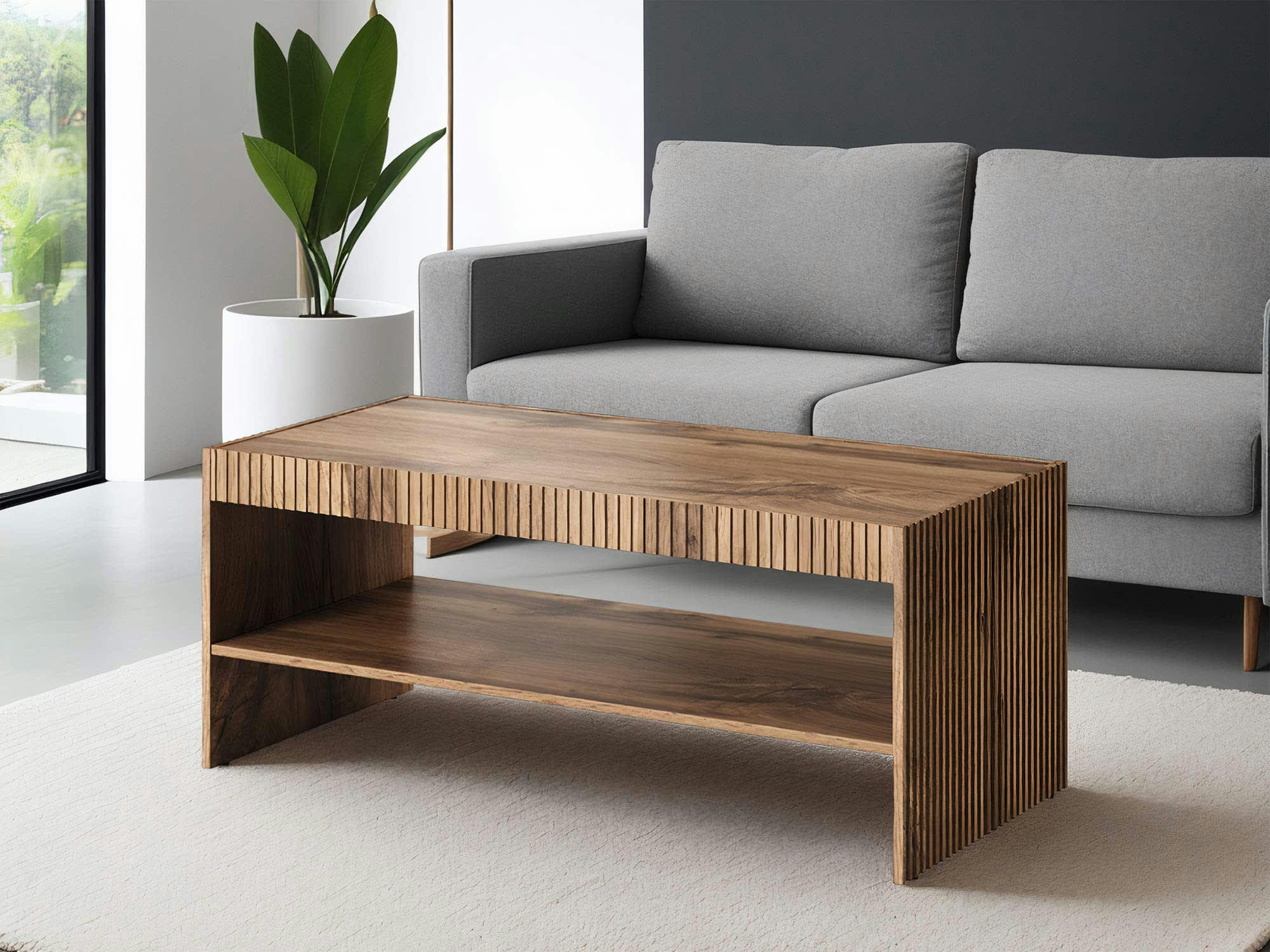 COME - Table basse style contemporain 120 cm bois