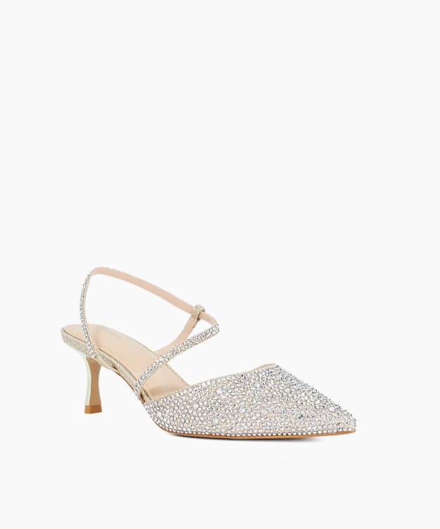Charmed Gold - Embellished Open Court Shoes