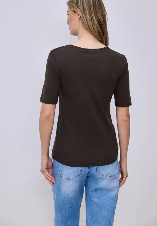 Basic T-Shirt mit blickdichter Front