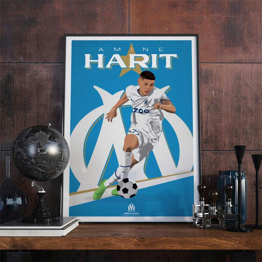 FOOT - Affiche Foot - Olympique de Marseille - Amine Harit 30x40cm