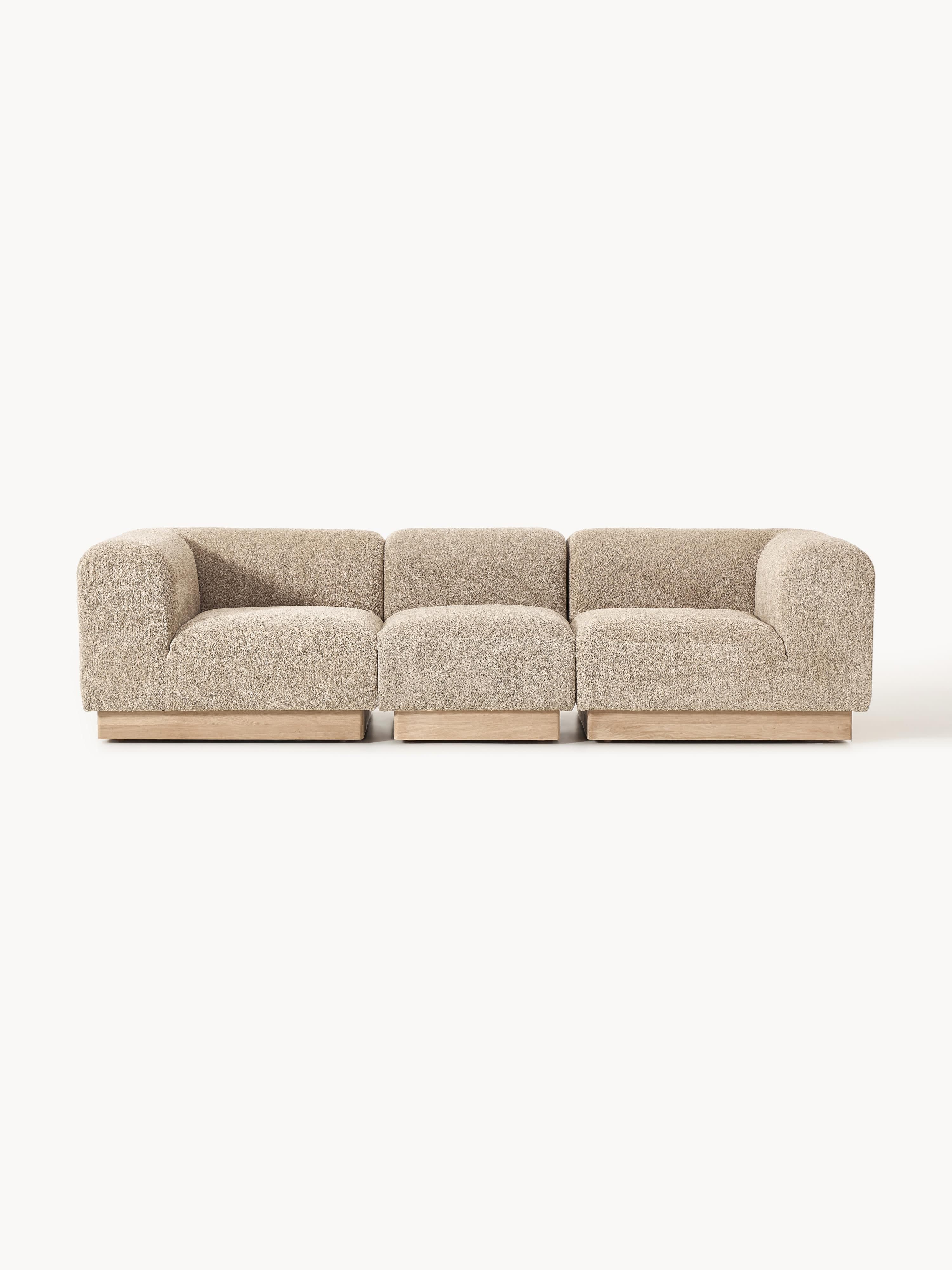 Modulares Sofa Natalie (3-Sitzer) aus Teddy-Bouclé