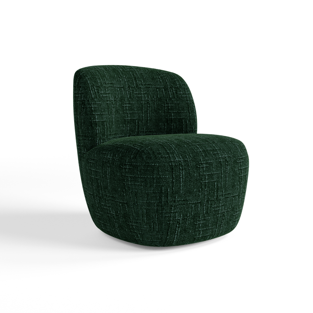 Premium Interiors - Draaibare fauteuil COMI - fluweel weefsel smaragdgroen 65cm