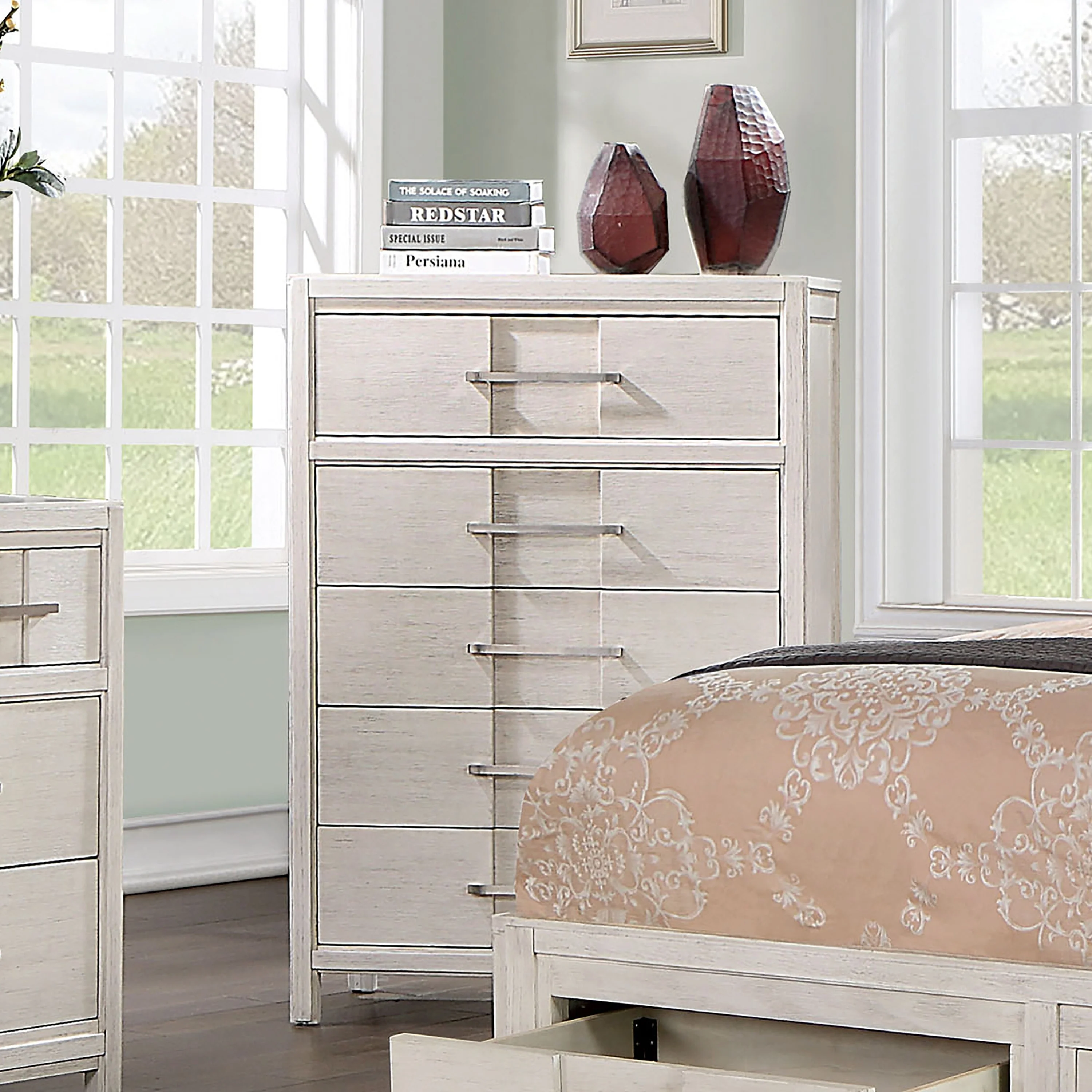 Tass Transitional Solid Wood 5-Drawer Chest by Furniture of America