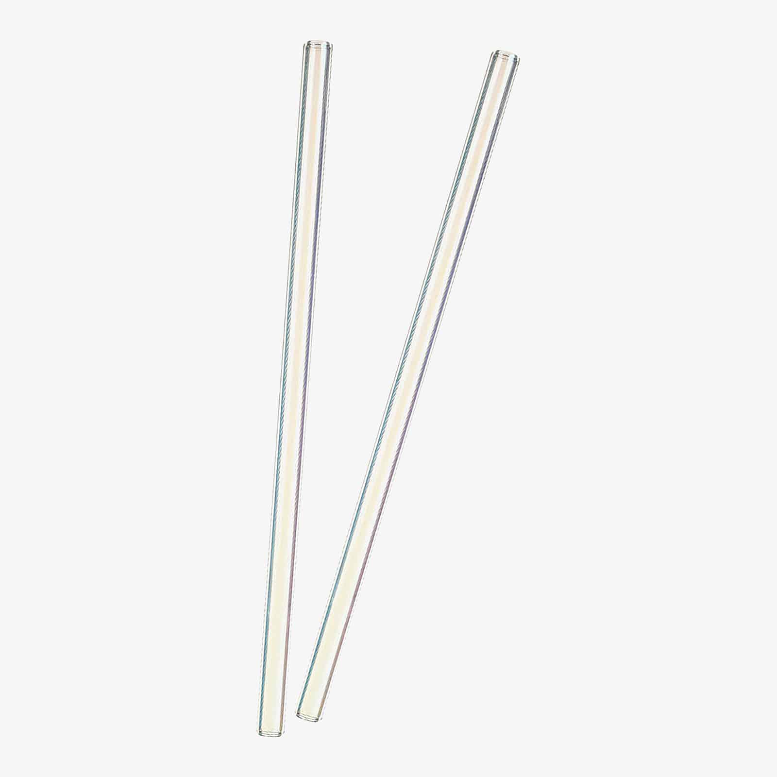 Glas-Trinkhalme Bunt, 2 Stück
