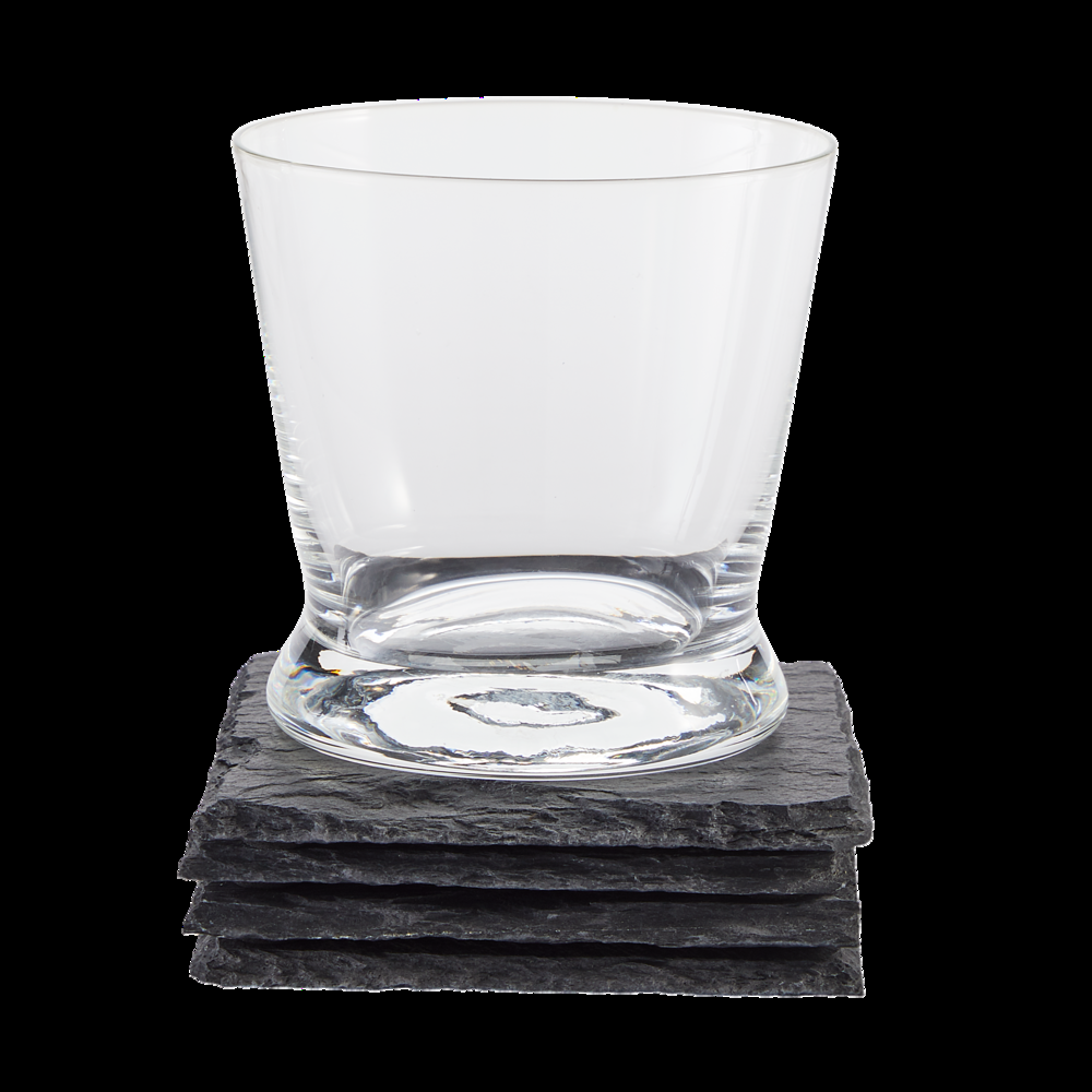 CANVAS Square Stone Slate Drink Coasters SetBlack, 3.5-in, 4-pk, for Christmas/Thanksgiving/New Year's Eve/Birthday Party
