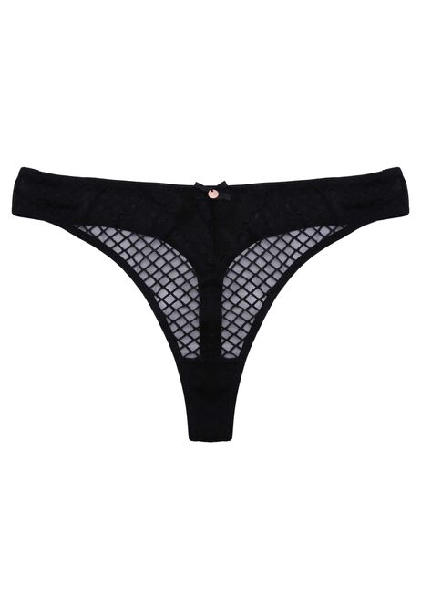 Womens Black Check Lace Naomi Thong