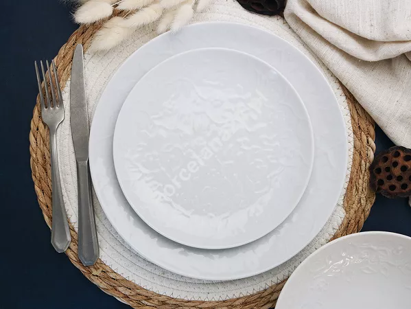 Serwis obiadowo-herbaciany na 6 osób (26 el) Lubiana - Hanami Klasyczna Biel