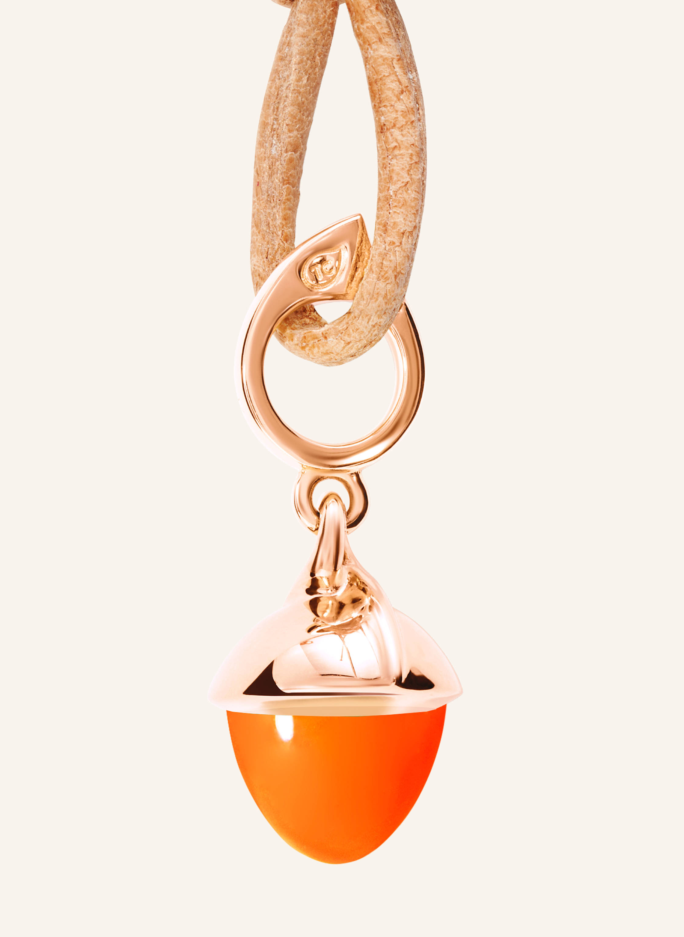 TAMARA COMOLLI Anhänger PENDANT MIKADO FLAMENCO CARNELIAN Karneol 18K Roségold