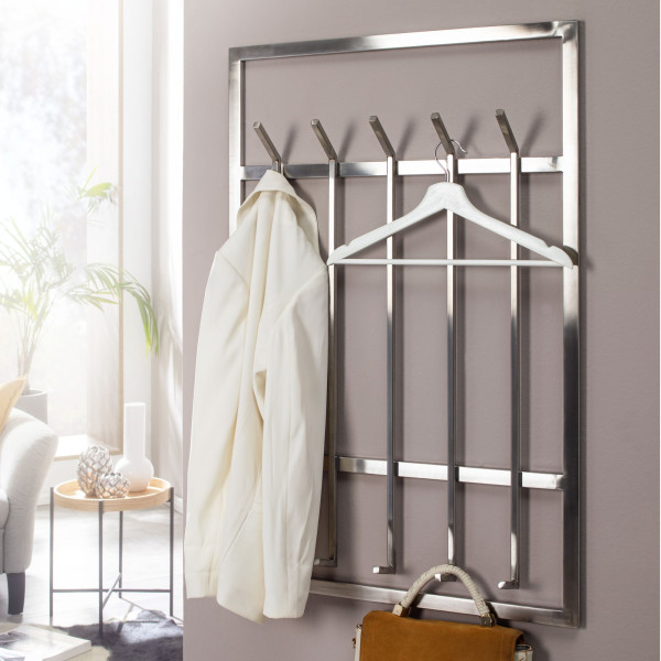 FineBuy Wieszak ścienny metal srebrny