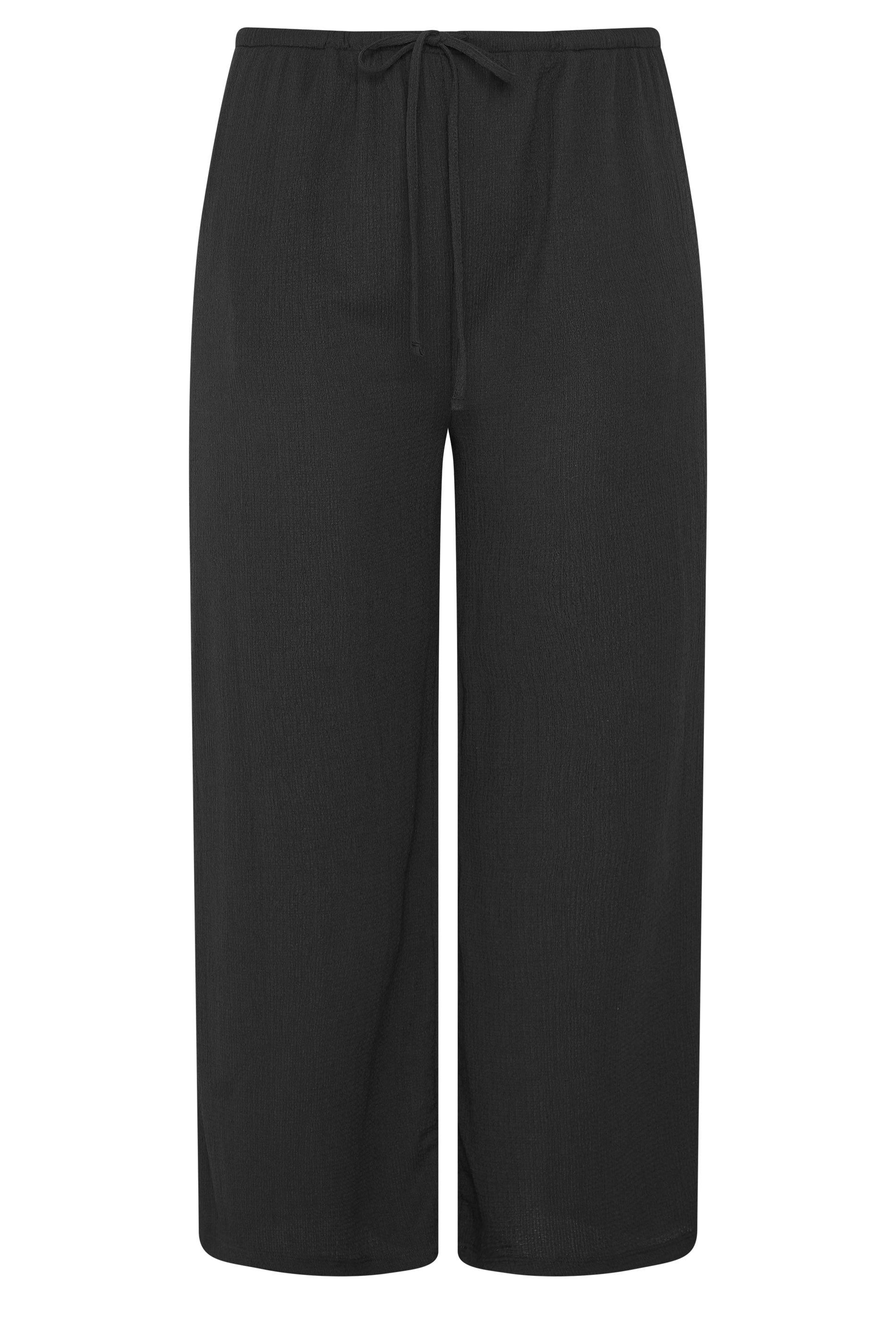Yours Textured Wide Leg Trousers