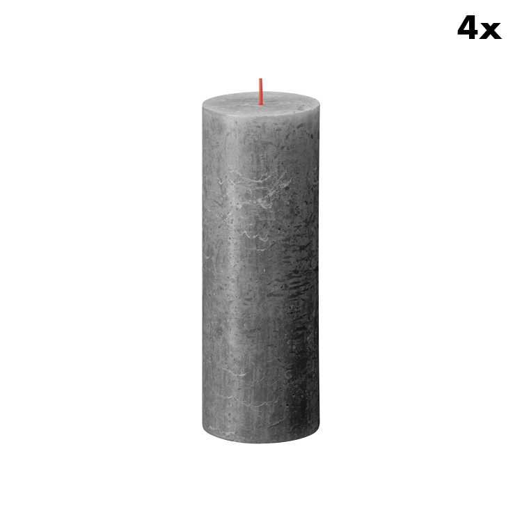 Bolsius rustieke kaarsen - antraciet - 19cm