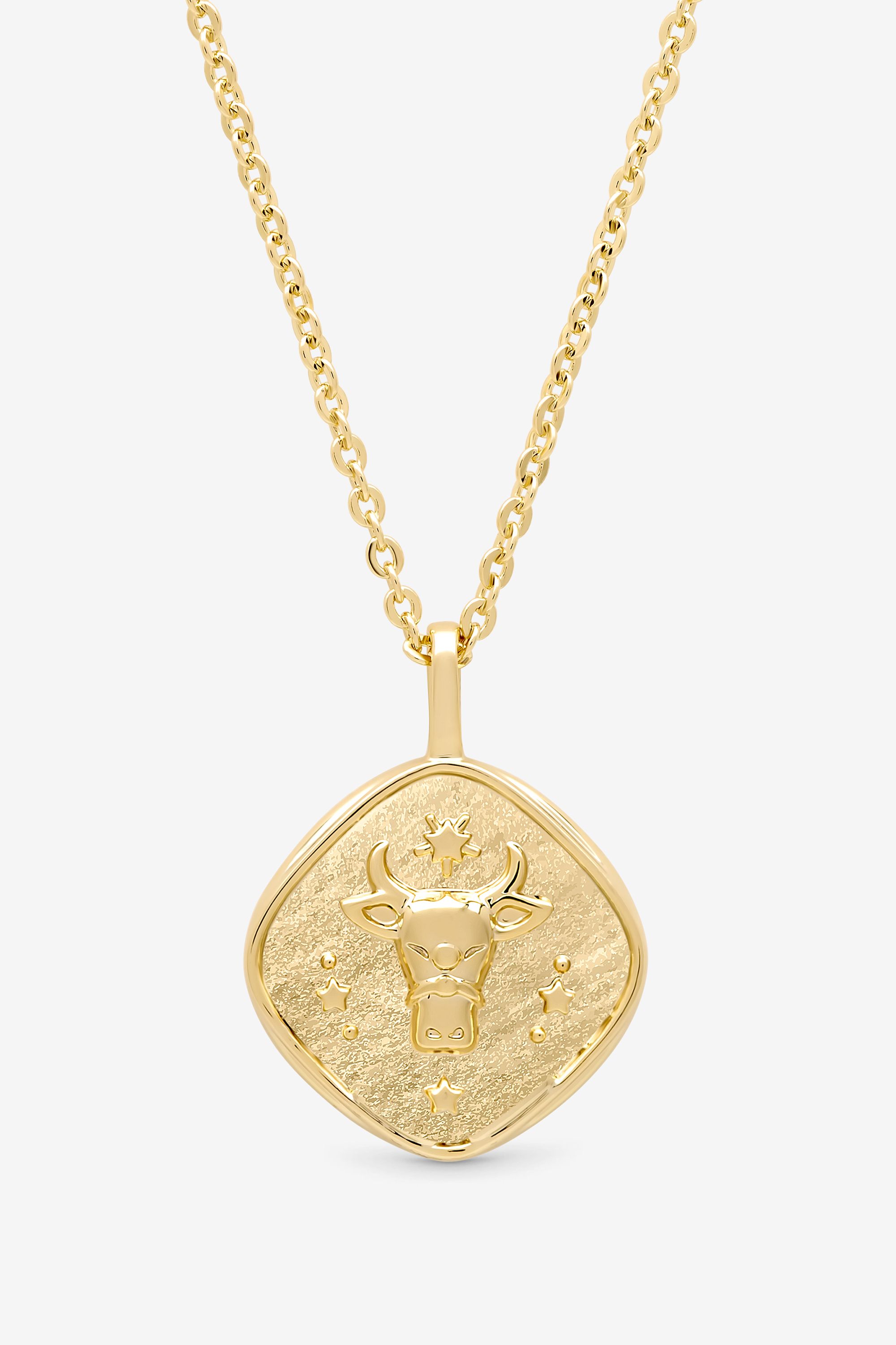 Jon Richard Gold Plated Molten Horoscope Pendant - Taurus