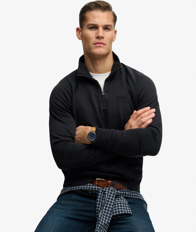 Essential Logo Raglan Henley Sweatshirt