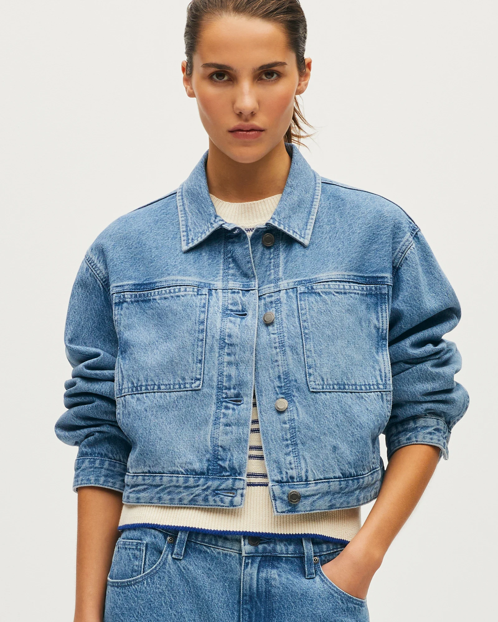 Veste courte en denim