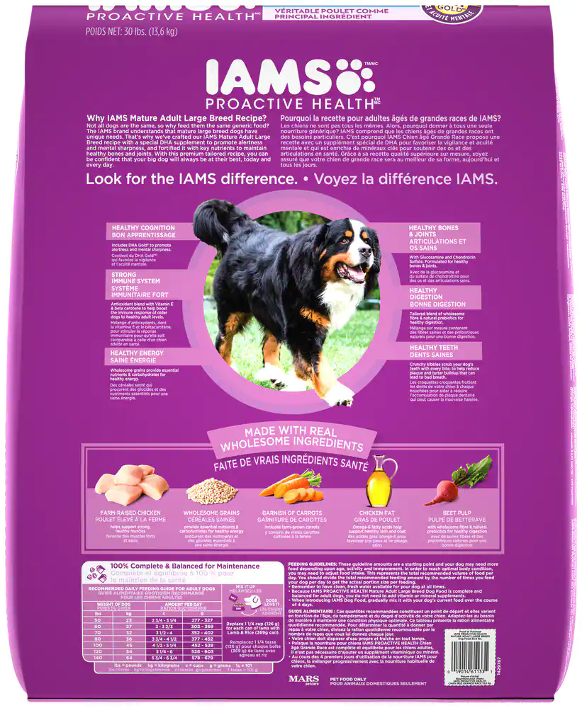 IAMS Proactive Health™ Large Breed Mature Adult Dry Dog Food, 13.6-kg