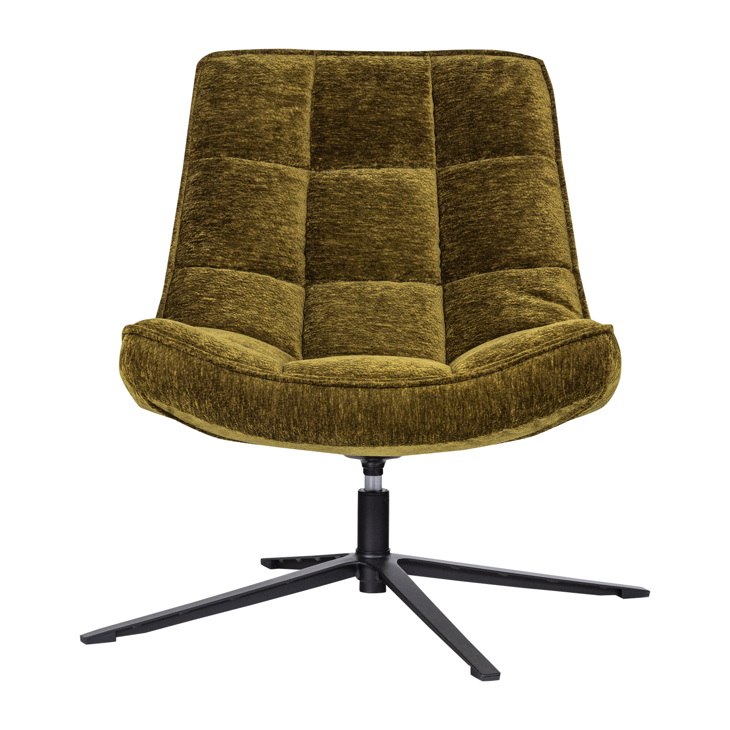 WOOOD draaifauteuil Maudi - Chenille - Groen - 84x74x86