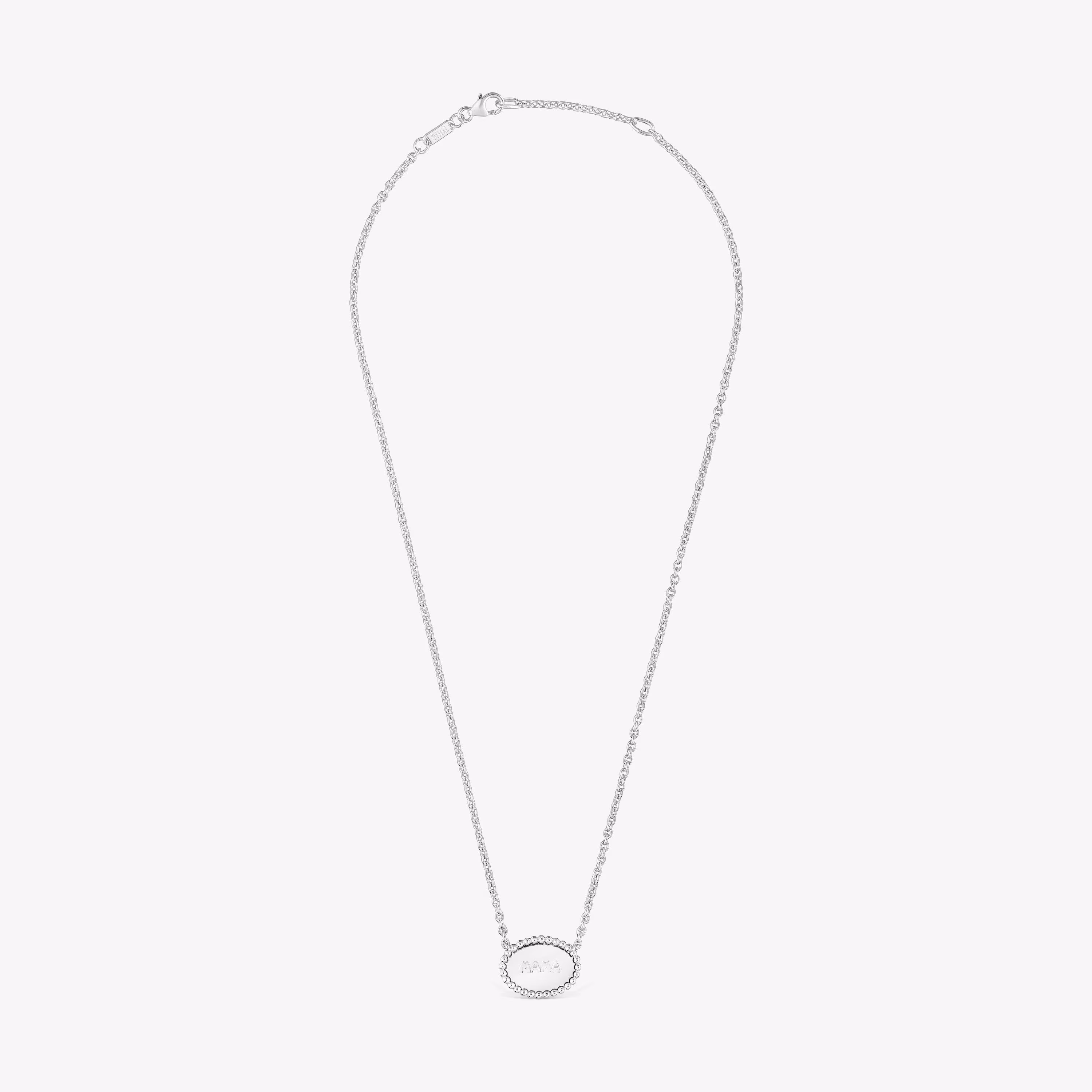 Collar corto de plata placa TOUS Mama